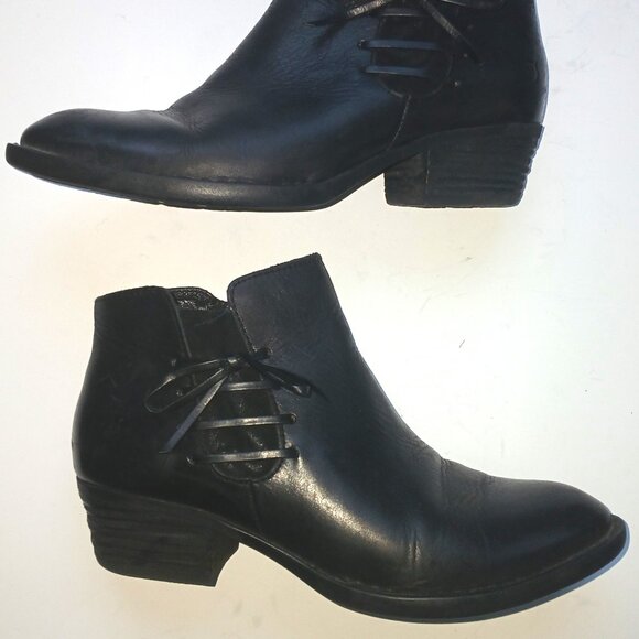 Born Børn Leather Ankle Boots Booties Warm Lining Zipper Size 8M Handcrafted - Picture 2 of 14
